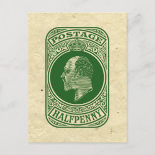 Vintag King Edward VII Prepaid Envelope Halfpenny Postkarte