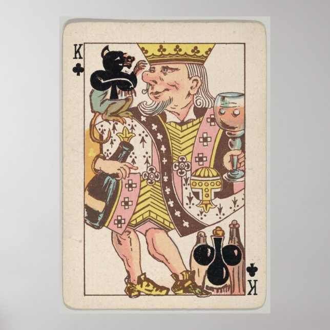 Vintag King of Clubs Playing Card (1889) Poster (Vorne)