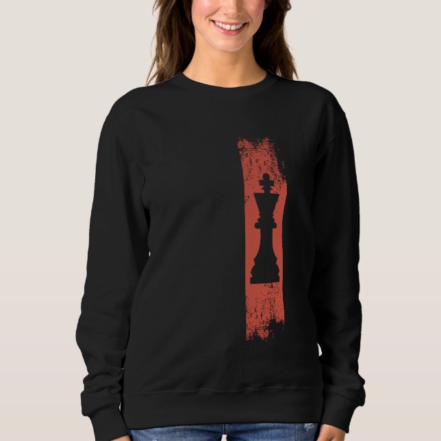 Vintag King Schach Piece Schach Lover Sweatshirt (Vorderseite)