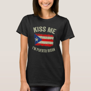 Vintag Kiss Me Ich bin Puerto Rico Roots Puerto Ri T-Shirt