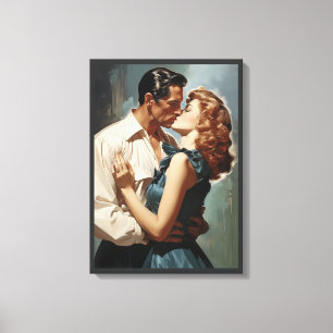 Vintag Kissing Couple Leinwanddruck