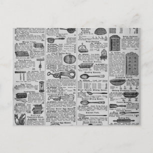 Vintag Kitchen Utensils Postkarte