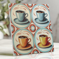 Vintag Kitsch Coffee Cups Pastell Blau und Rot
