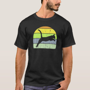 Vintag Kitten Retro Cat Animal Silhouette 80er 90s T-Shirt
