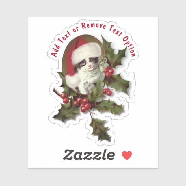 Vintag Kitten Weihnachten Aufkleber (Blatt)