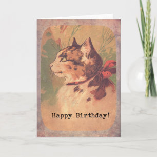 Vintag Kitty, glücklich zum Geburtstag Karte