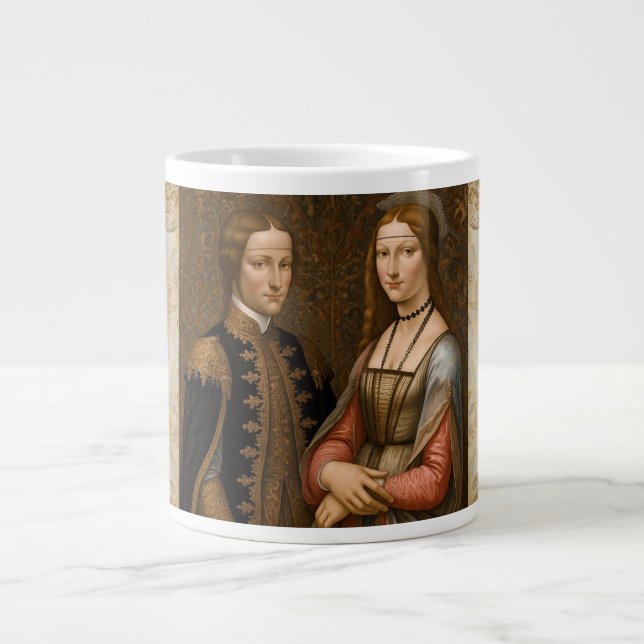 Vintag, klassisch, ein Royal Couple Jumbo-Tasse (Vorderseite)
