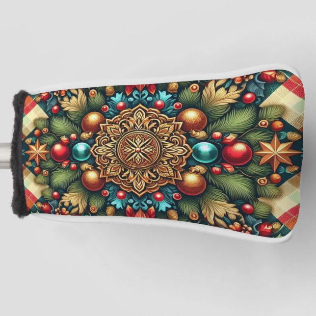 Vintag/klassisch farbenfrohe Weihnachten Golf Headcover (Vorderseite)