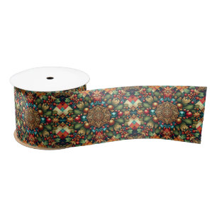 Vintag/klassisch farbenfrohe Weihnachten Satinband