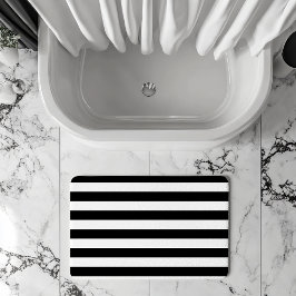 Vintag klassische schwarz-weiße Streifen Badematte