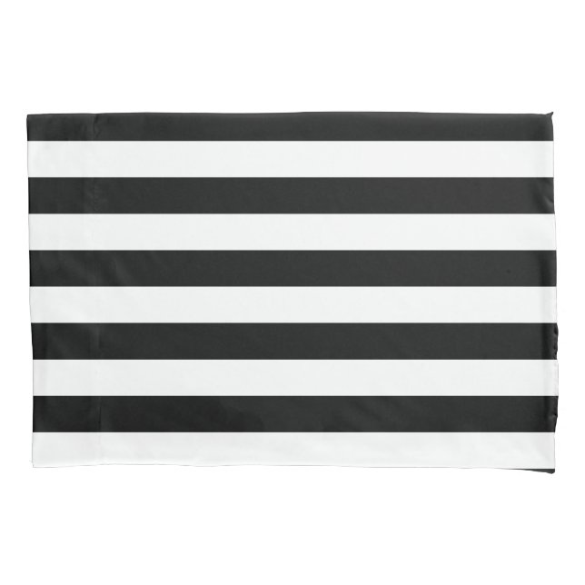 Vintag klassische schwarz-weiße Streifen Kissenbezug (Vorderseite)