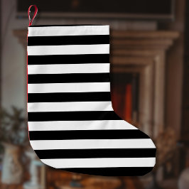 Vintag klassische schwarz-weiße Streifen Kleiner Weihnachtsstrumpf