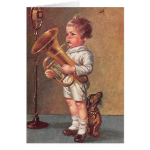 Vintag - kleiner Jungen-Schlag Ihr Horn,