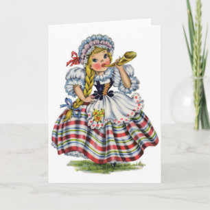 Vintag - kleines Schweizer Fräulein, Karte