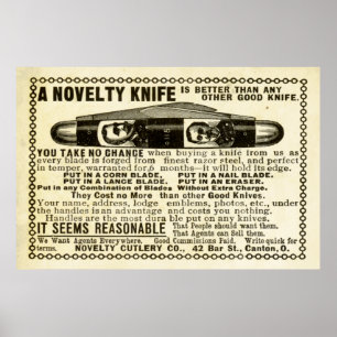 Vintag Knife Ad aus dem Jahr 1899 Poster