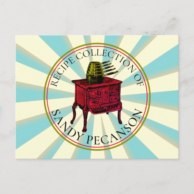 Vintag Kochherd personalisierte Kochkarte Postkarte (Vorderseite)