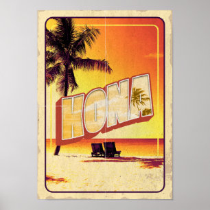 Vintag Kona Hawaii - Retro Travel Poster