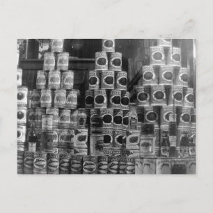 Vintag konservierte Lebensmittel Postkarte