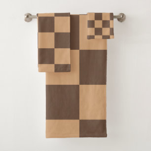 Vintag kontrolliert in Warm Browns Badhandtuch Set