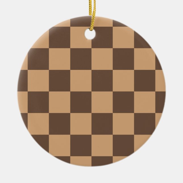 Vintag kontrolliert in Warm Browns Keramik Ornament (Vorne)