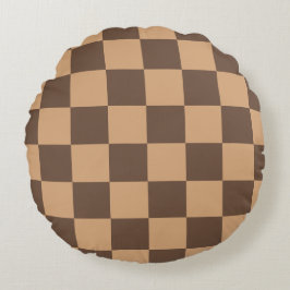 Vintag kontrolliert in Warm Browns Rundes Kissen