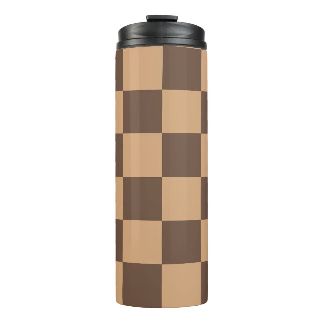 Vintag kontrolliert in Warm Browns Thermosbecher (Vorderseite)