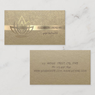 Vintag, Kraft, Gold Confetti, Gold Lotus Visitenkarte