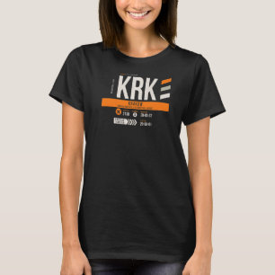 Vintag Krakau KRK Airport Code Retro Travel Day P T-Shirt