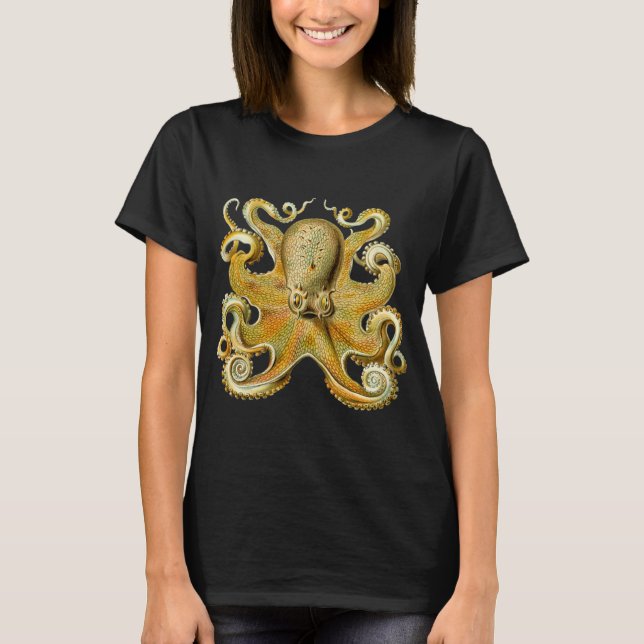 Vintag Kraken, Octopus Gamochonia, Ernst Haeckel T-Shirt (Vorderseite)