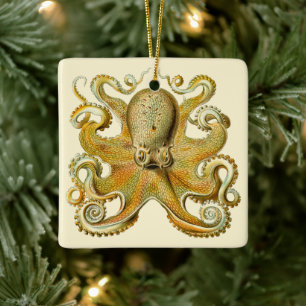 Vintag Kraken, Riesenoctopus von Ernst Haeckel Keramikornament