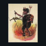 Vintag Krampus Devil Postkarte<br><div class="desc">Hochwertiges, individuell restauriertes Vintage-Image.</div>