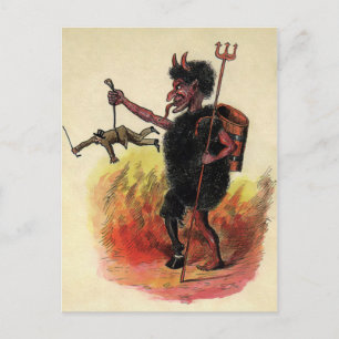 Vintag Krampus Devil Postkarte