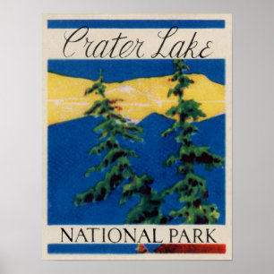 Vintag - Krater Lake Oregon Reiseplakat Poster