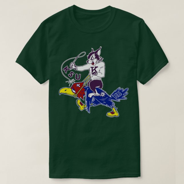 Vintag KState Wildcat / KU Jayhawk T-Shirt (Design vorne)