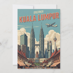 Vintag Kuala Lumpur Malaysia Feiertagskarte