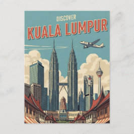 Vintag Kuala Lumpur Malaysia Postkarte