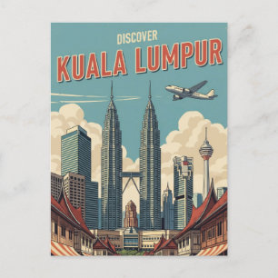 Vintag Kuala Lumpur Malaysia Postkarte