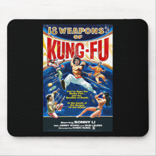 Vintag Kungfu Karate Bjj Martial Arts Movie Retro Mousepad