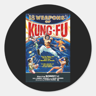 Vintag Kungfu Karate Bjj Martial Arts Movie Retro Runder Aufkleber