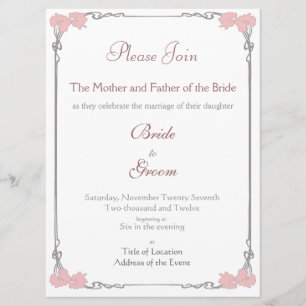 Vintag - Kunst Nouveau Hochzeits-Einladung Einladung