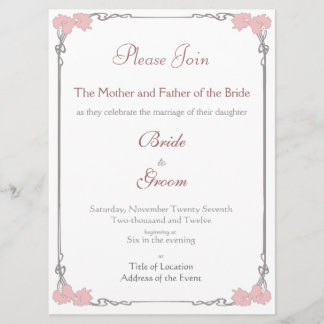 Vintag - Kunst Nouveau Hochzeits-Einladung Einladung