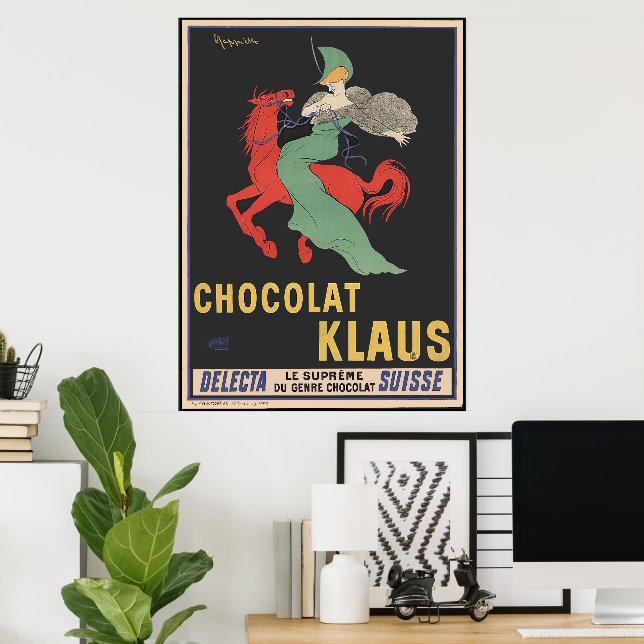 Vintag L. Cappiello, Chocolat Klaus 1903 Paris Poster (Heimbüro)