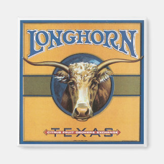 Vintag Label Longhorn Steer Texas Kühlschrankmagne Magnet