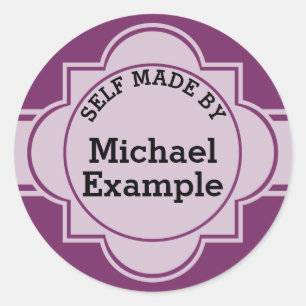 Vintag Label trans. white 02 + Ihr Backg. & Text Runder Aufkleber