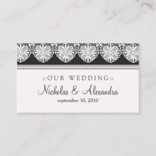 Vintag Lace Ebony Wedding Website Card Begleitkarte