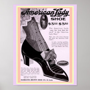 Vintag Ladys Shoes Ad copy is Beautiful Poster