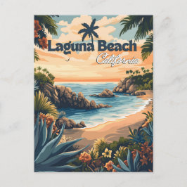 Vintag Laguna Beach California Postkarte