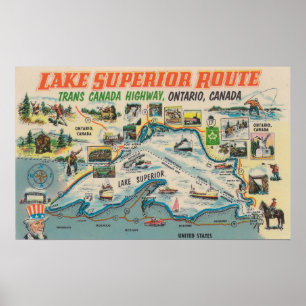 Vintag Lake Superior Ontario Kanada Reisen Poster