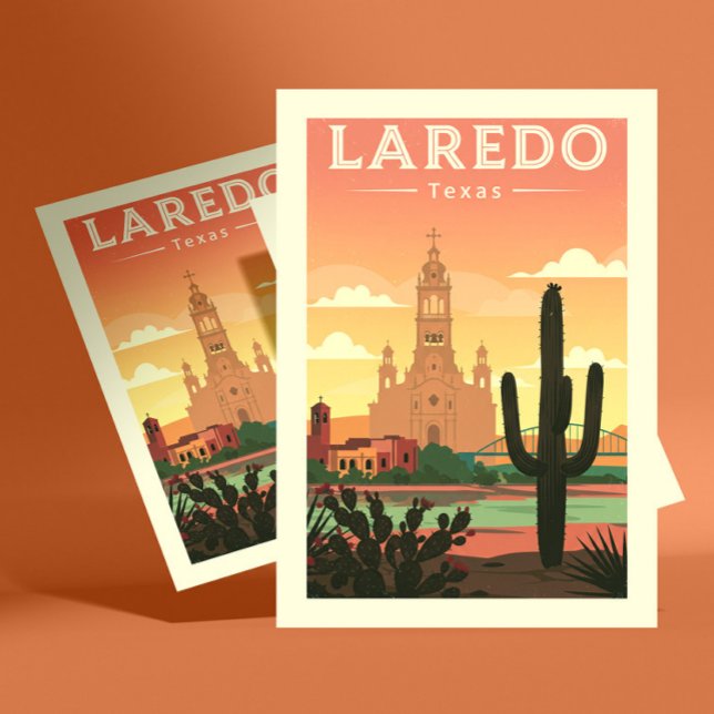 Vintag Laredo Texas Postkarte (Von Creator hochgeladen)