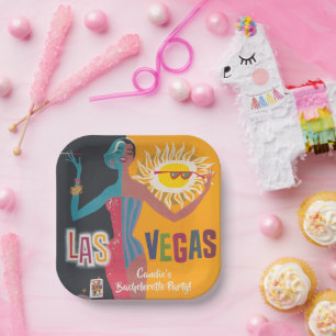 Vintag Las Vegas Bachelorette Weekend Party Pappteller